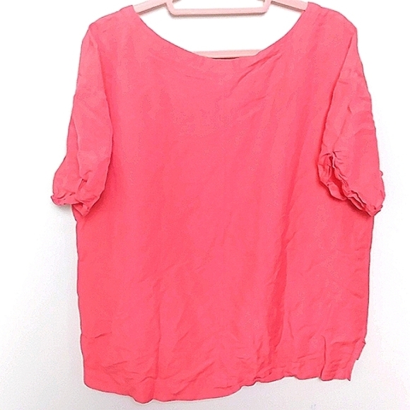 A New Day Pink Boxy Puff Sleeve Linen Blend Top Size XL - Picture 4 of 9